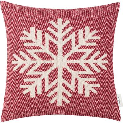 Dekokissen TOM TAILOR HOME "Winter Snowflake" Gr. 1, rot (rot, dunkelrot, blutrot, gemustert), B:45cm L:45cm, Baumwolle, Dekokissen_Sitzkissen_Kissenhüllen, Kissenhülle ohne Füllung, 1 Stück