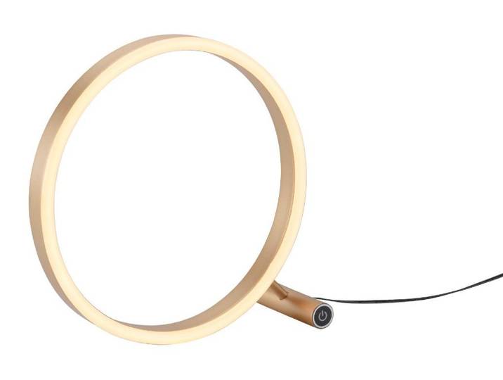 Lampe de table LED\, Touchdimmer\, anneau laiton mat\, D 28 cm