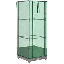 Helloshop26 - Hochbeet/Pflanzkasten mit Abdeckung in Rattanoptik 40 x 40 x 123 cm hellgrau 02_0038767