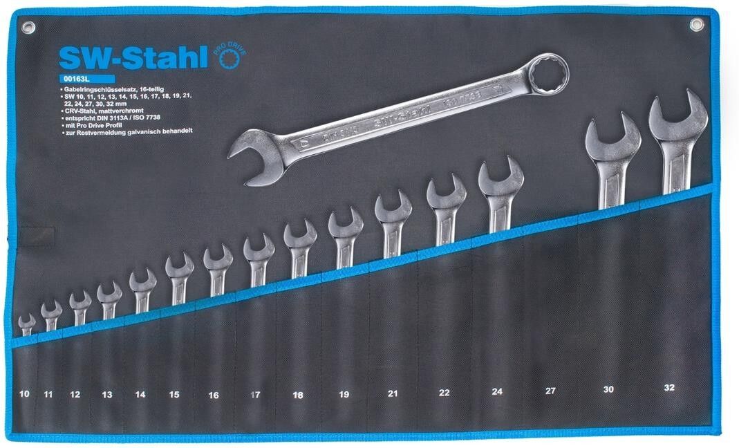 SW-Stahl 00163L Spanner Set, ring / open ended