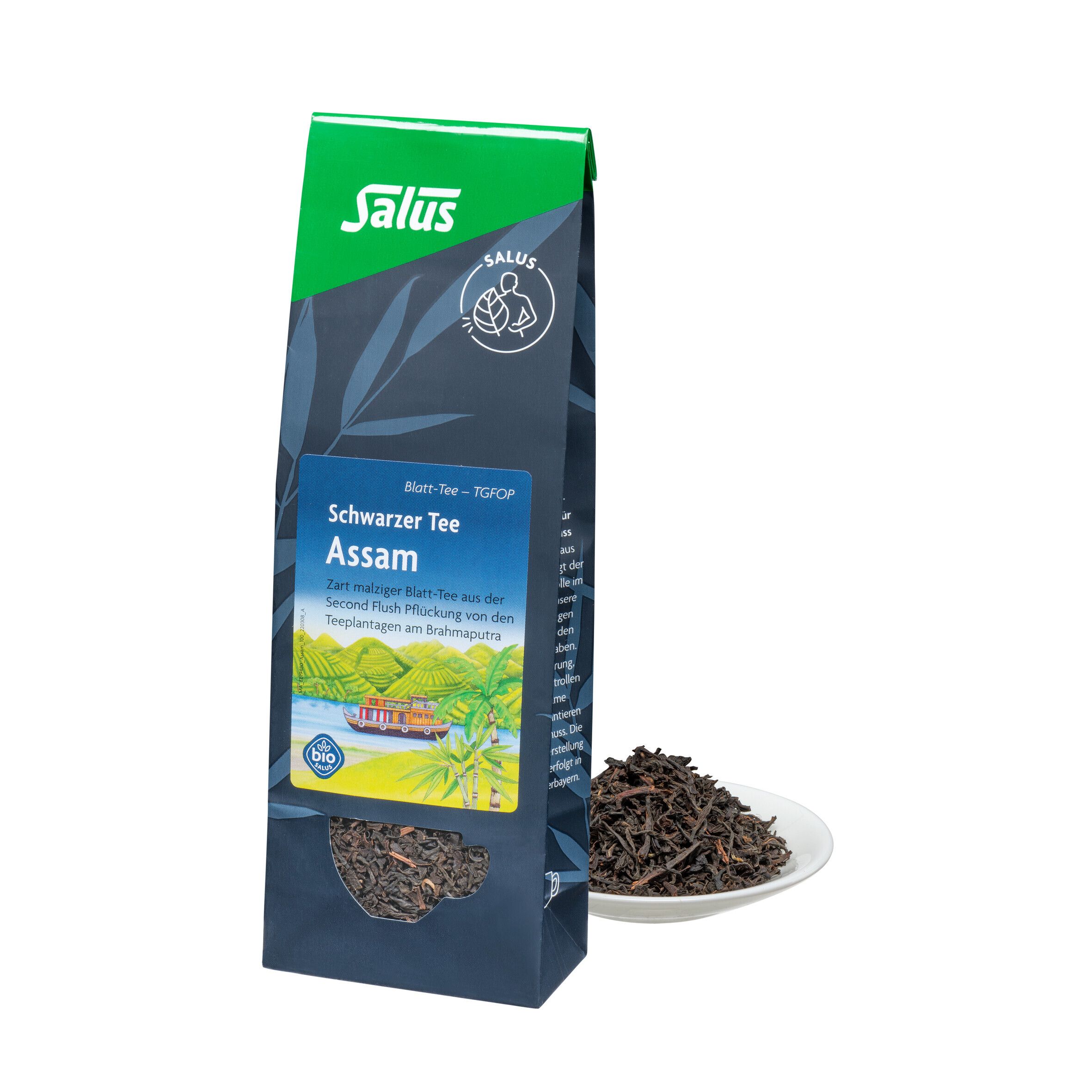 Assam schwarzer Tee Blatt-Tee Tgfop Bio Salus 100 g