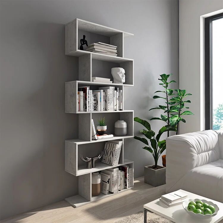 garneroarredamenti Libreria 80x191h cm ufficio moderna grigio Carry