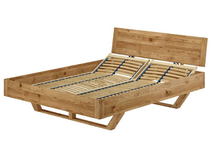 Massivholzbett Schwebebett Doppelbett 160x200 cm Eiche geölt