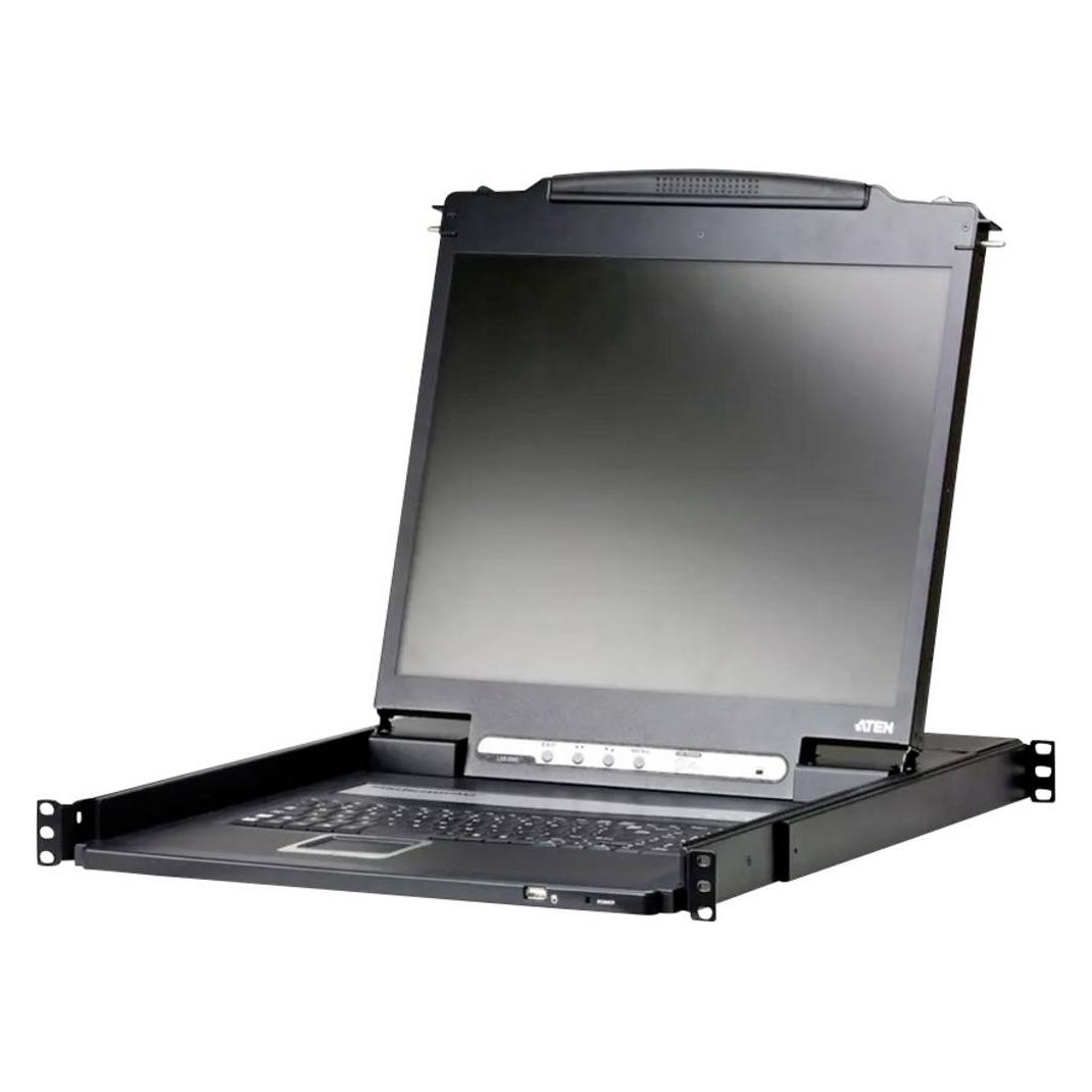 Aten CL3000N KVM-Konsole, 48cm LCD, VGA, PS/2-USB, USB Port, LED HG-Bel., Tastaturlayout US (CL3000N US)