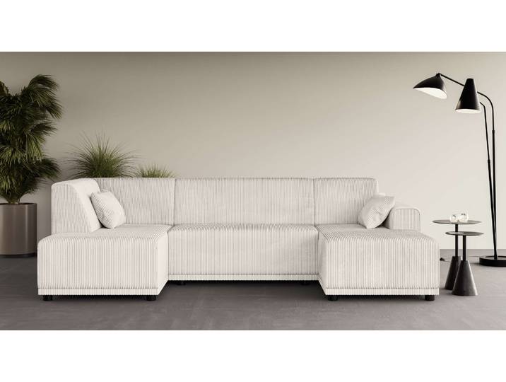 Wohnlandschaft HOME AFFAIRE TAMMO , beige (creme), B:296cm H:80cm T:162cm, 100% Polyester, Sofas, Wohnlandschaft, U-Form