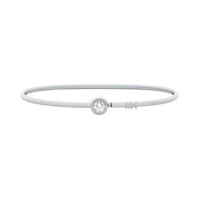 Armreif MICHAEL KORS "Premium", silber (metallfarben, kristallweiß, kristallweiß), Armbänder, Damen, 17cm, Metall, Armreif, mit Zirkonia (synth.)