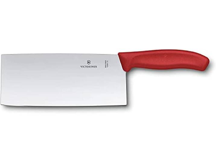 Victorinox Swiss Classic, Profi Kochmesser, Extra Scharfe Klinge, gerader Schliff, 18 cm, Robuster Kunststoffgriff, Rostfreier Stahl, rot