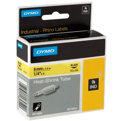 DYMO IND 18052 - DYMO IND Schrumpfschlauch, 6mm, schwarz/gelb