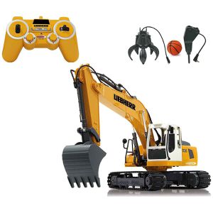 JAMARA Baustellenfahrzeug Liebherr R936 Bagger,Destruction-Set, ferngesteuert, mit Batterie & Fernsteuerung, Maßstab 1:20