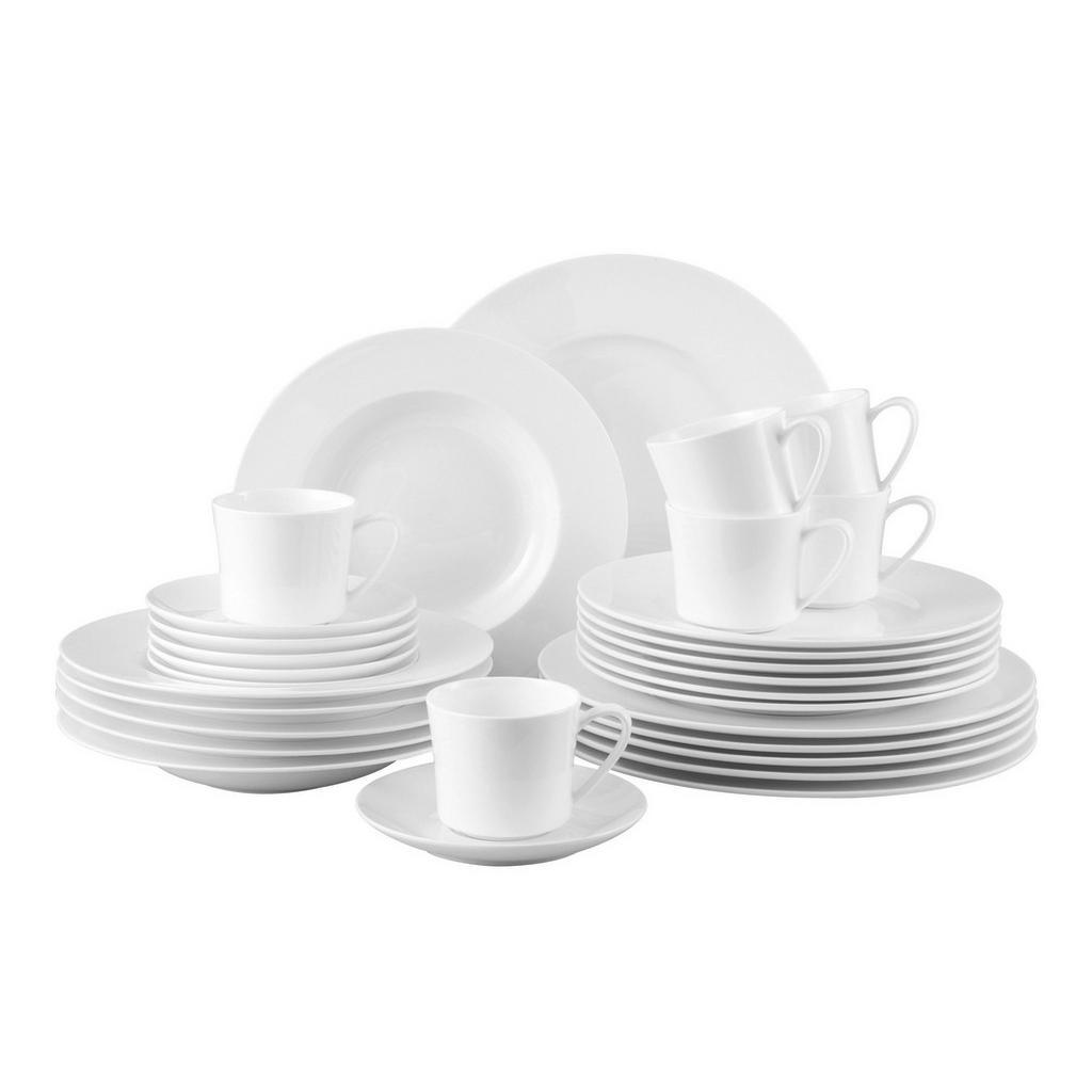 Rosenthal Kombiservice , Weiss , Keramik , 30-teilig , 200 ml,200 ml , 35x35x33 cm , DIN EN ISO 14001, DIN EN ISO 9001 , hitzebeständig , Geschirr, Geschirr-Sets, Kombiservice