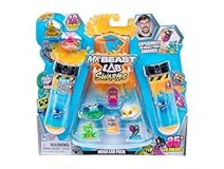 MRBEAST LAB Coffret Méga labo Atomic Swarms, Verse de l'eau, secoue Le Tube à essai et découvre 2 des 12 Mini créatures MrBeast Swarms de 2,5 cm à Collectionner, Plus de 85 à Collectionner