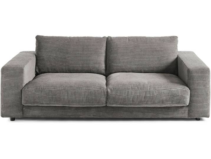 2-Sitzer 3C CANDY Enisa softig und legeres Big-Sofa, bequem und komfortabel , grau (dunkelgrau), B:230cm H:85cm T:127cm, 88% Polyester, 12% Polyacryl, Sofas, 2-Sitzer, Zeitloses und stylisches Loungemöbel, in Breitcord
