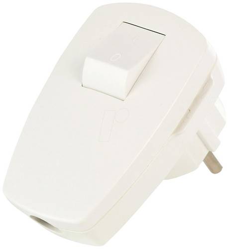 Bachmann 911.271 Schutzkontaktstecker Kunststoff mit Schalter 250V Weiß IP20