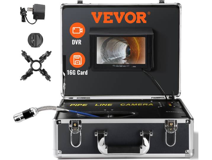 VEVOR Caméra tube professionnelle 7\ 30m Caméra d'inspection de canalisation Endoscope 1000TVL