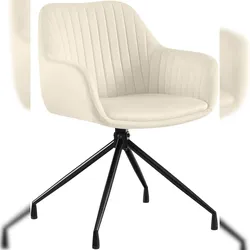 CLP Esszimmerstuhl Welby Samt HBT: 81x58x58 cm creme Samt