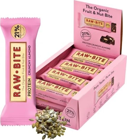 Raw Bite Protein Crunchy Almond 12x 12x45 g Riegel