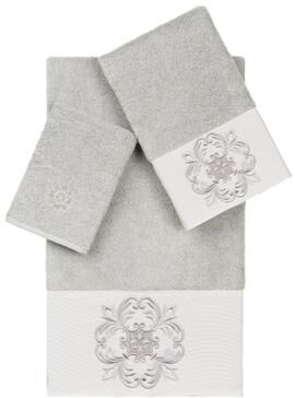 Authentic Hotel and Spa Textiles 100% Turkish Cotton Alyssa 3PC Embellished Towel Set