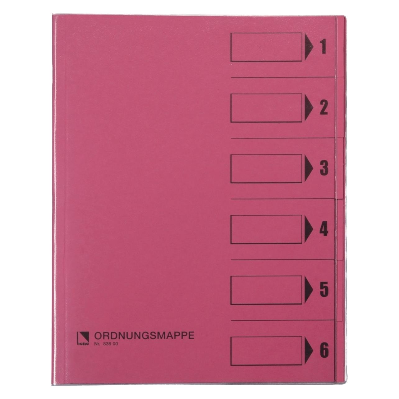 Bene Ordnungsmappe 6 Fächer rosa (A4, 1x) (83600RS)