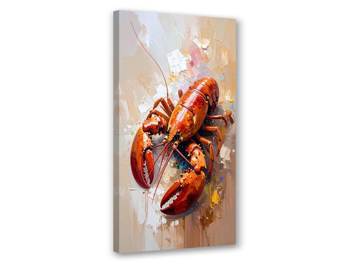 Feeby Leinwandbild Krabbe Essen 40x80cm, Beige, Tiere, Rechteckig, 40x80 cm, Bilder & Rahmen, Bilder, Leinwandbilder