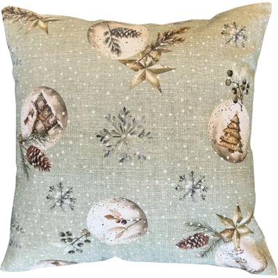 Dekokissen HOME WOHNIDEEN "FELIZ NAVIDAD", grün (mint, bedruckt), B:50cm L:50cm, Baumwolle, Polyester, Dekokissen_Sitzkissen_Kissenhüllen, mit Füllung, Dekostoff bedruckt
