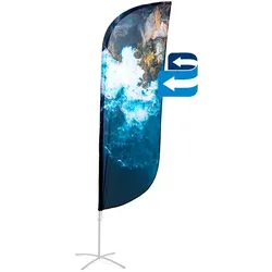 Beachflag Alu Paddelform 290cm Druck Doppelseitig