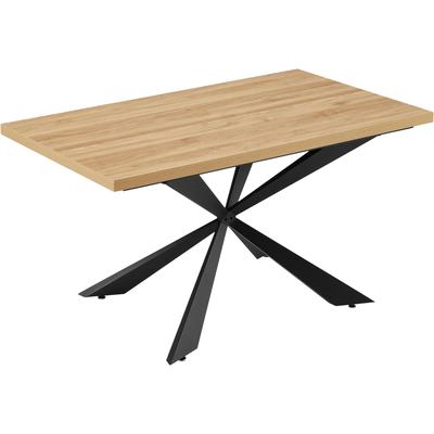 Esstisch OTTO HOME "Cusey", beige (naturfarben, schwarz, natur), B:140cm H:75cm T:70cm, Tische, Esstisch, Melaminbeschichtung mit naturgetreuer Holzmaserung, verschiedene Maße