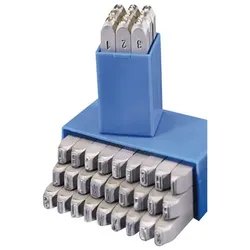 Handschlagstempelsatz angespitzt, 9-teilig, Zahlen 0-9, Schrifthöhe 3 mm