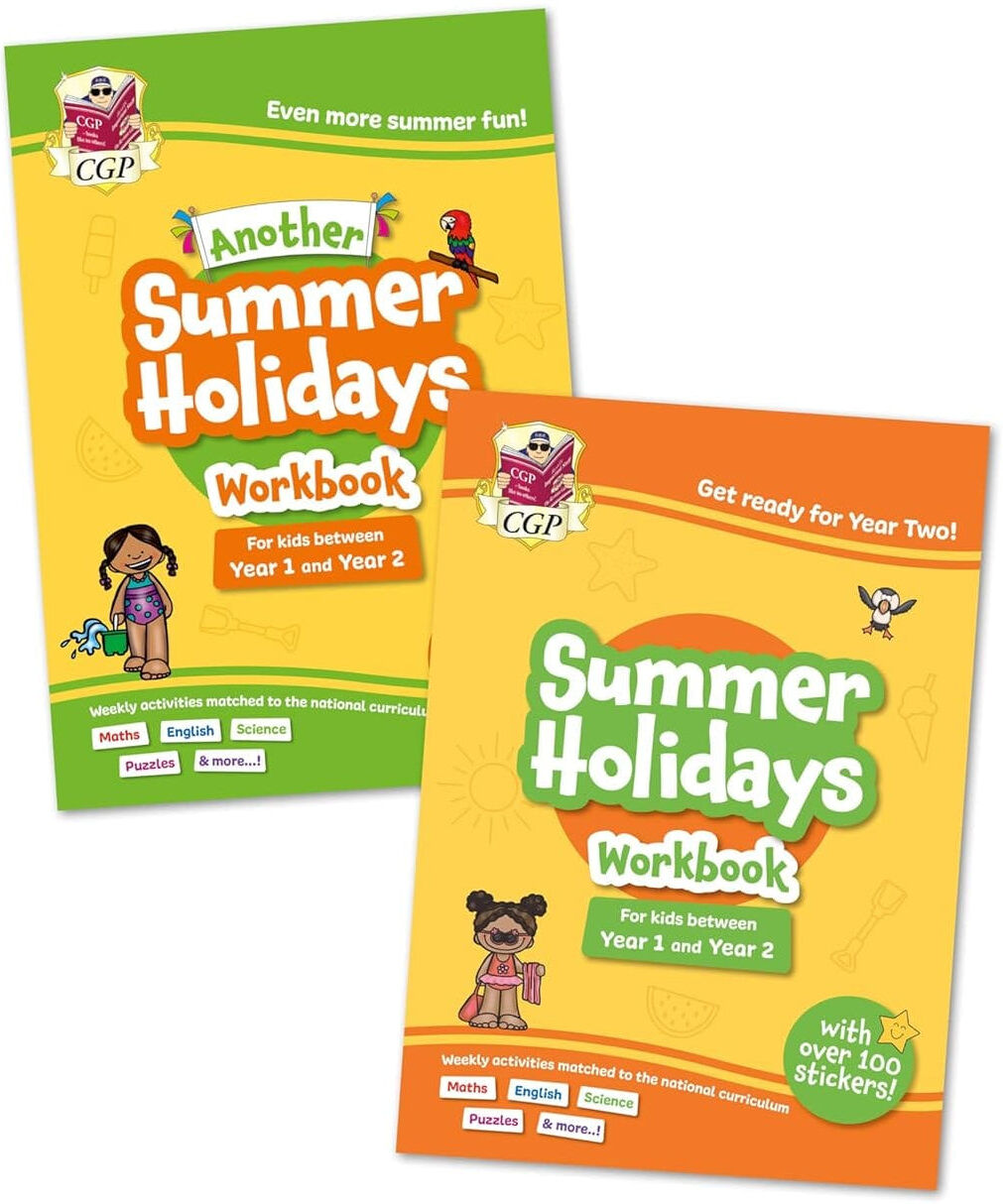 CGP Summer Holidays Activity Workbook (For kids between Year 1 & Year 2) With 100+ Stickers: 2 Books Set - Paperback Coordination Group Publications Ltd (CGP)