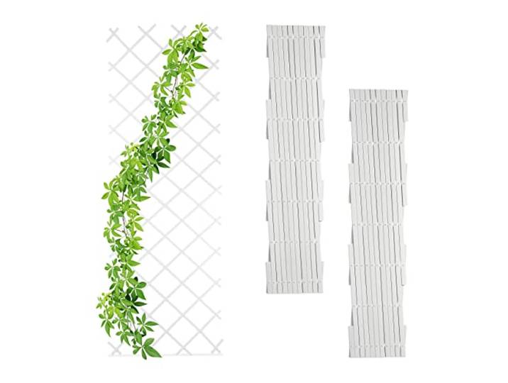 Relaxdays Treillis Extensible\, Lot de 3\, tuteur Pliable\, Jardin\, Balcon\, terrasse\, 250 cm\, Plastique\, Blanc