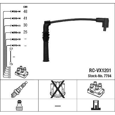 Ngk Zündleitungssatz [Hersteller-Nr. 7704] für Vauxhall