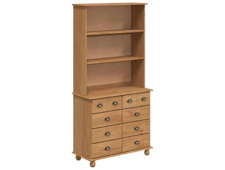 Roanoer Küchenschrank Massivholz Kiefer Honigwachs 2-teilig 91x40x184 cm Vielseitiges Buffet für Esszimmer und Küche aus Kiefernholz mit 8 Schubladen und Fächern für Geschirr und Dekoration.