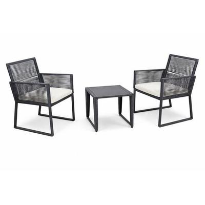 3 tlg. Set Lounge Balkon Gartenmöbel Fidola