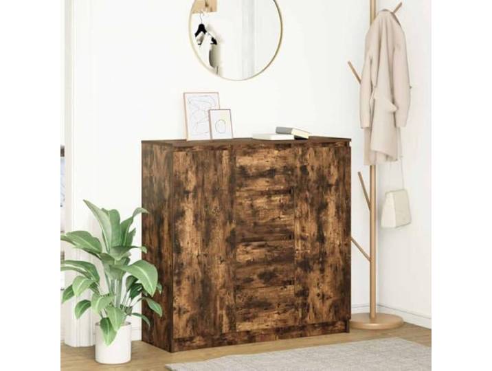 HEFZGDB Weißes Sideboard mit Aufbewahrungsfächern und Schubladen für Wohnzimmer, Sideboard aus Holzwerkstoff mit Türen und Schubladen, stabiles mit Einlegeböden und Schranktüren,