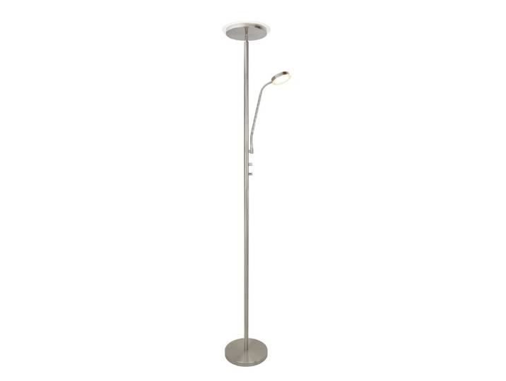 Lampadaire nickel avec 2 lumières LED et bras de lecture réglable