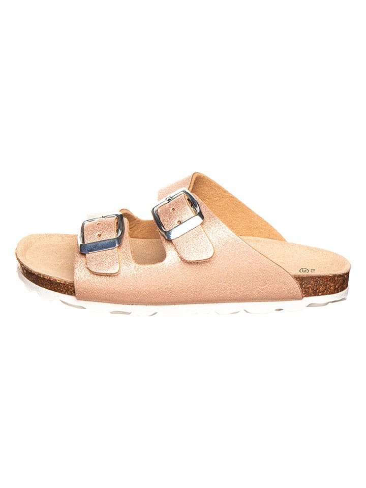 BIO PINGÜIN Leder-Pantoletten in Roségold - 34