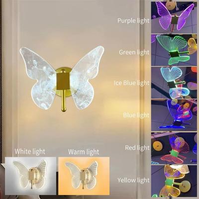 Uplifted Finds Butterfly Wall Lamp Luxury Modern Nordic LED Indoor Lighting yellow Light marble Pattern