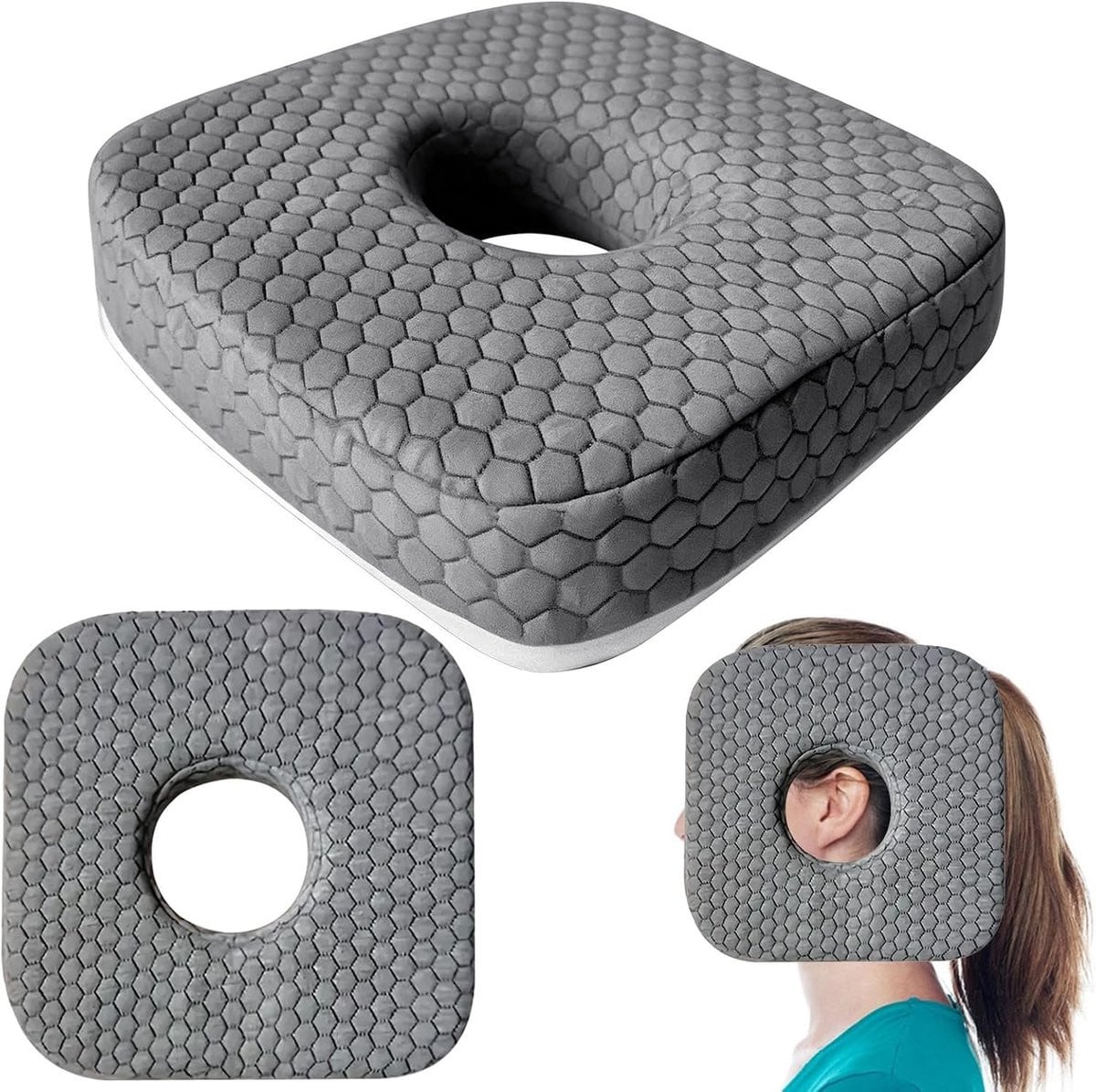 Comfortabel Donut Kussen voor Oorpiercing - Orthopedisch Geheugenfoam Oorkussen voor Zijdelingse Slapers en Oorpijnverlichting