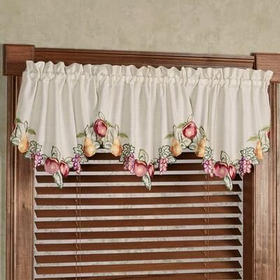 Touch of Class Fruitful Ascot Valance Oatmeal 24 x 18, 24 x 18, Oatmeal