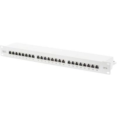 Digitus DN-91624S-EA 24 Port Netzwerk-Patchpanel 483 mm (19') CAT 6a 1 HE Lichtgrau (RAL 7035) Bestückt