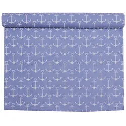 Krasilnikoff Tischläufer Anchor Anker, 35x120 cm, dusty blue