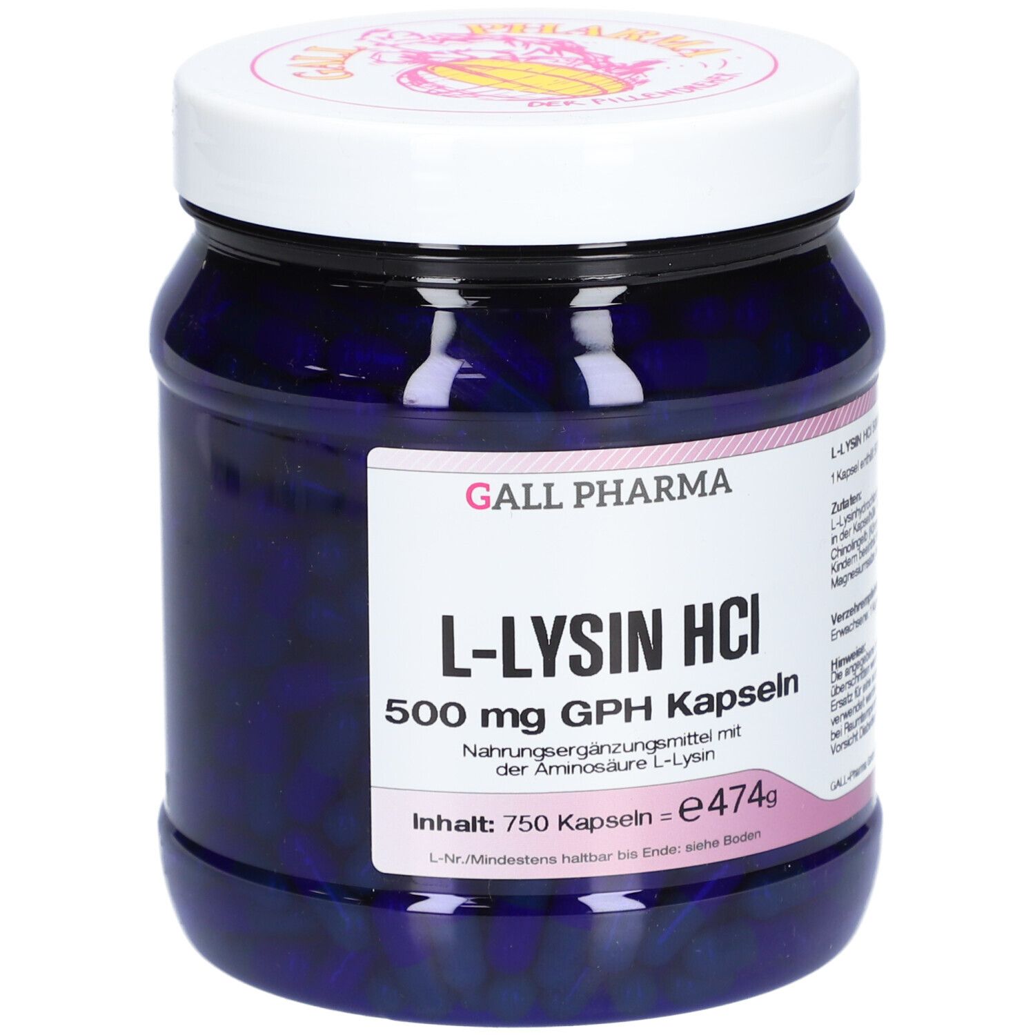 L-Lysin 500 mg GPH Kapseln 750 St