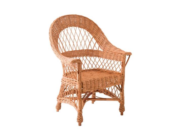 Fauteuil tressé osier brun