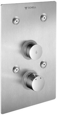 Schell Fertigmontageset 019002899 Frontplatte Edelstahl, Selbstschluss-Thermostat