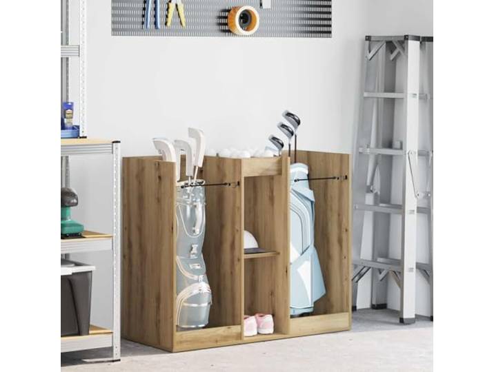 KGCRYUWED Golfschrank, Holz-Aufbewahrungsschrank Artisan-Eiche Stabiler Metallrahmen, Viel Stauraum, Modernes Design für Innenräume