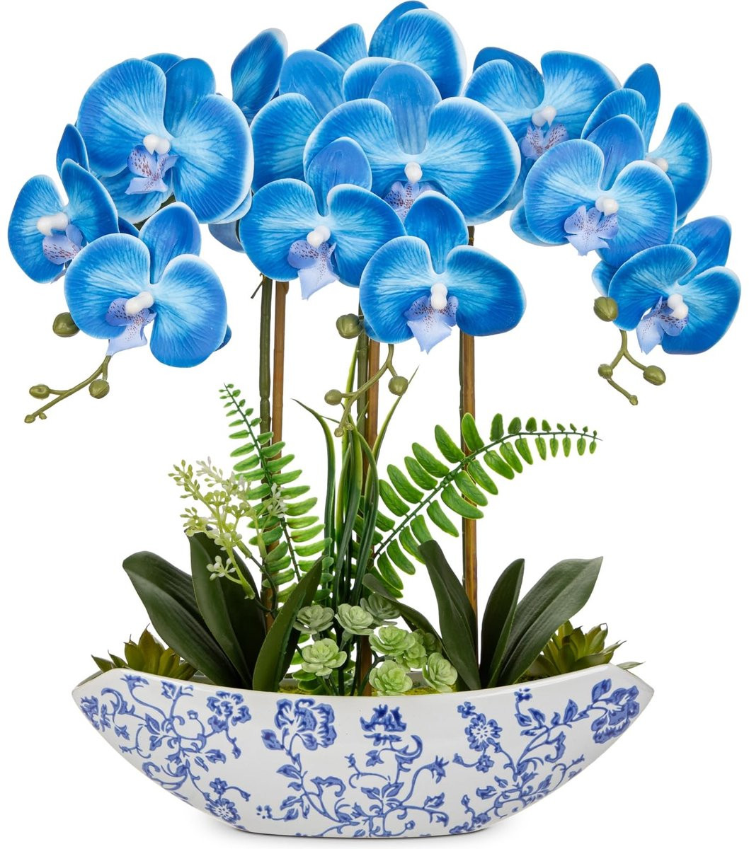 Omgoods Kunstplant Orchidee in Ceramisch Vaasje