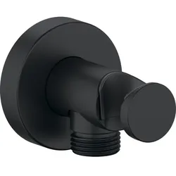 Duravit Wandanschlussbogen UV0630009046 DN 15, mit Brausehalter, Rosette rund, schwarz matt