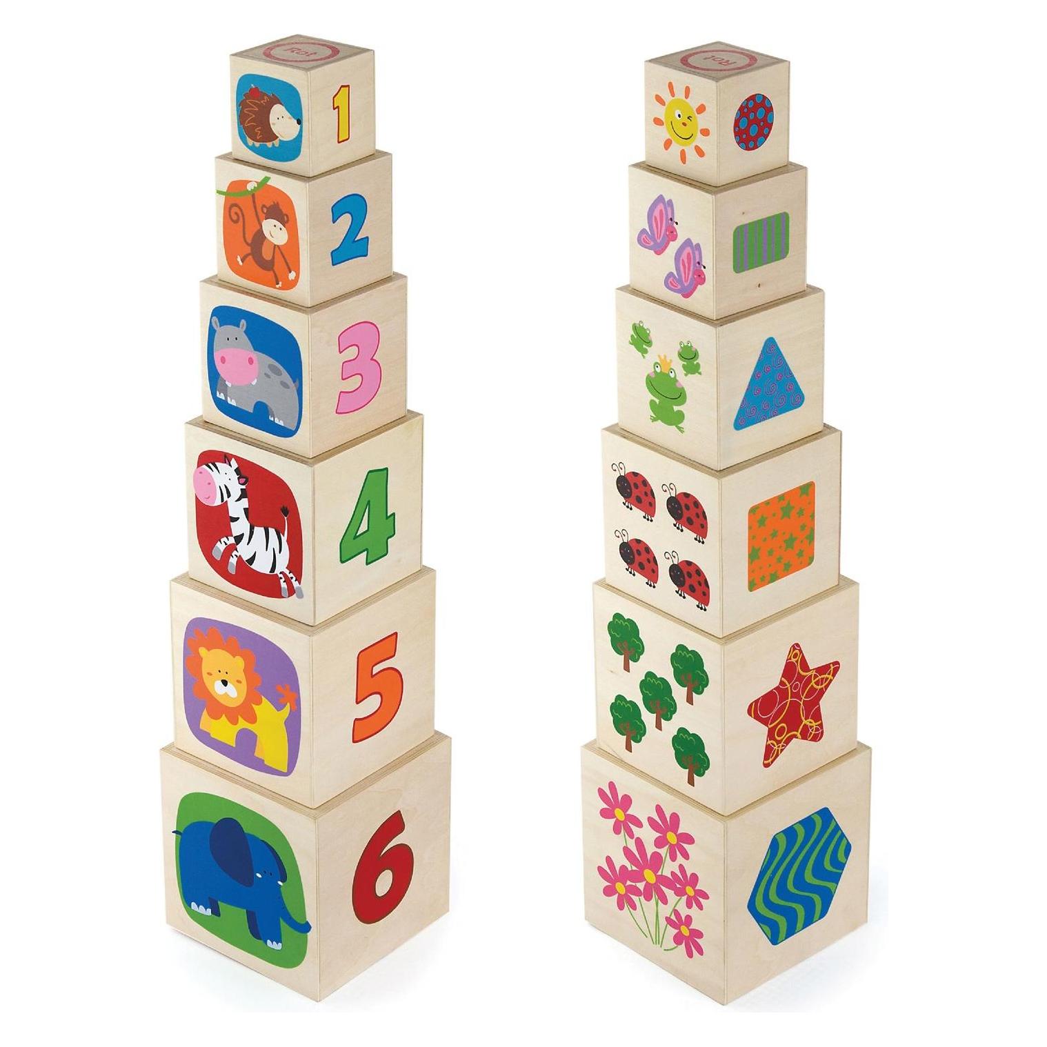 Viga Toys Steck-Stapelwürfel (50392)