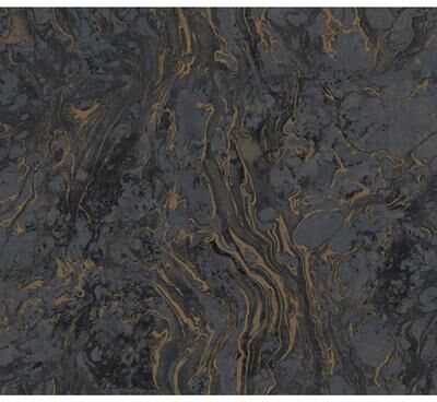 Ronald Redding Polished Marble Black Wallpaper