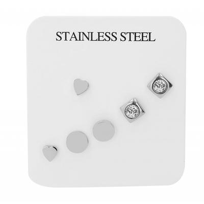 Paar Ohrstecker ADELIA´S "Damen Ohrstecker aus Edelstahl", silber, Ohrringe, Damen, Damen, Edelstahl
