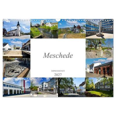 Meschede Impressionen (Wandkalender 2027 DIN A3 quer), CALVENDO Monatskalender